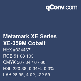 Code couleur: Metamark XE Series - XE-359M Cobalt | qconv.com