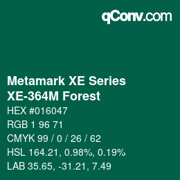 Código de color: Metamark XE Series - XE-364M Forest | qconv.com