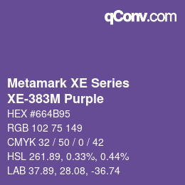 Código de color: Metamark XE Series - XE-383M Purple | qconv.com