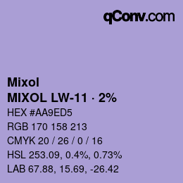 Código de color: Mixol - MIXOL LW-11 · 2% | qconv.com