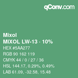 カラーコード: Mixol - MIXOL LW-13 · 10% | qconv.com