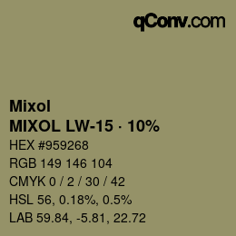 Code couleur: Mixol - MIXOL LW-15 · 10% | qconv.com