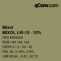 カラーコード: Mixol - MIXOL LW-15 · 10% | qconv.com