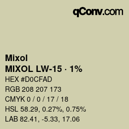 Código de color: Mixol - MIXOL LW-15 · 1% | qconv.com