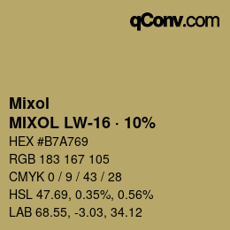 Código de color: Mixol - MIXOL LW-16 · 10% | qconv.com