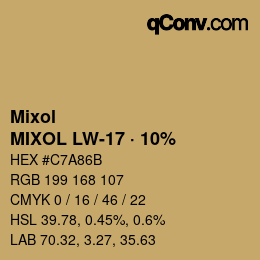 Código de color: Mixol - MIXOL LW-17 · 10% | qconv.com