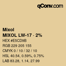 カラーコード: Mixol - MIXOL LW-17 · 2% | qconv.com