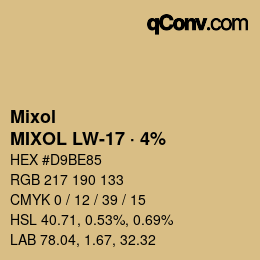 Código de color: Mixol - MIXOL LW-17 · 4% | qconv.com