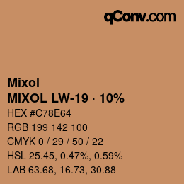 Code couleur: Mixol - MIXOL LW-19 · 10% | qconv.com