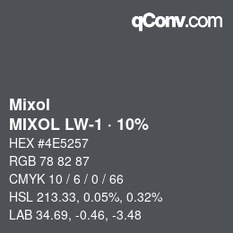 カラーコード: Mixol - MIXOL LW-1 · 10% | qconv.com