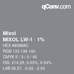 カラーコード: Mixol - MIXOL LW-1 · 1% | qconv.com