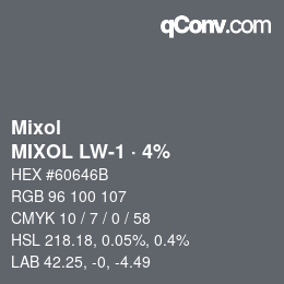 Código de color: Mixol - MIXOL LW-1 · 4% | qconv.com