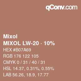 カラーコード: Mixol - MIXOL LW-20 · 10% | qconv.com