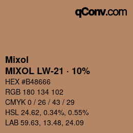 Código de color: Mixol - MIXOL LW-21 · 10% | qconv.com