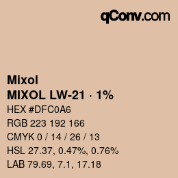 カラーコード: Mixol - MIXOL LW-21 · 1% | qconv.com