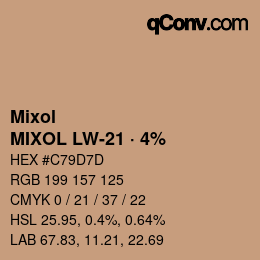 カラーコード: Mixol - MIXOL LW-21 · 4% | qconv.com