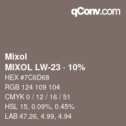 カラーコード: Mixol - MIXOL LW-23 · 10% | qconv.com