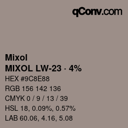 カラーコード: Mixol - MIXOL LW-23 · 4% | qconv.com