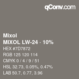 颜色代码: Mixol - MIXOL LW-24 · 10% | qconv.com