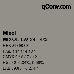 カラーコード: Mixol - MIXOL LW-24 · 4% | qconv.com