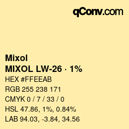 Code couleur: Mixol - MIXOL LW-26 · 1% | qconv.com