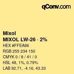 カラーコード: Mixol - MIXOL LW-26 · 2% | qconv.com