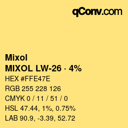 Código de color: Mixol - MIXOL LW-26 · 4% | qconv.com