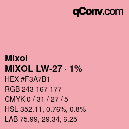 Color code: Mixol - MIXOL LW-27 · 1% | qconv.com