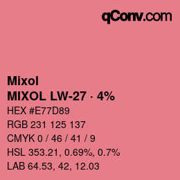 カラーコード: Mixol - MIXOL LW-27 · 4% | qconv.com