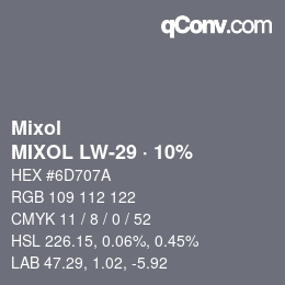 Color code: Mixol - MIXOL LW-29 · 10% | qconv.com