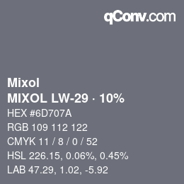 カラーコード: Mixol - MIXOL LW-29 · 10% | qconv.com