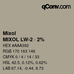 Código de color: Mixol - MIXOL LW-2 · 2% | qconv.com