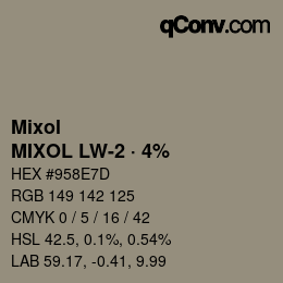 カラーコード: Mixol - MIXOL LW-2 · 4% | qconv.com