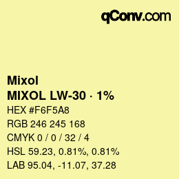 Color code: Mixol - MIXOL LW-30 · 1% | qconv.com