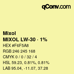 カラーコード: Mixol - MIXOL LW-30 · 1% | qconv.com