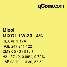 Color code: Mixol - MIXOL LW-30 · 4% | qconv.com