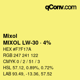 カラーコード: Mixol - MIXOL LW-30 · 4% | qconv.com