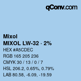 Código de color: Mixol - MIXOL LW-32 · 2% | qconv.com