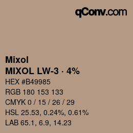 Código de color: Mixol - MIXOL LW-3 · 4% | qconv.com