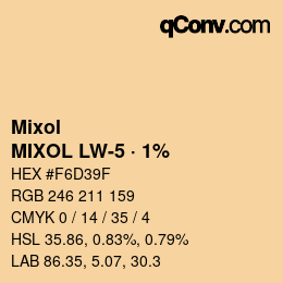 Code couleur: Mixol - MIXOL LW-5 · 1% | qconv.com