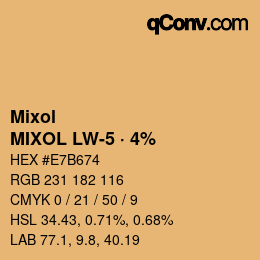 カラーコード: Mixol - MIXOL LW-5 · 4% | qconv.com