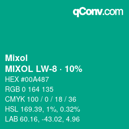 カラーコード: Mixol - MIXOL LW-8 · 10% | qconv.com