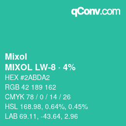 Código de color: Mixol - MIXOL LW-8 · 4% | qconv.com