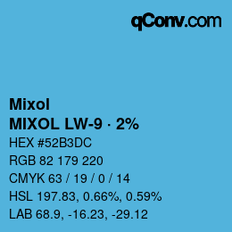 Código de color: Mixol - MIXOL LW-9 · 2% | qconv.com