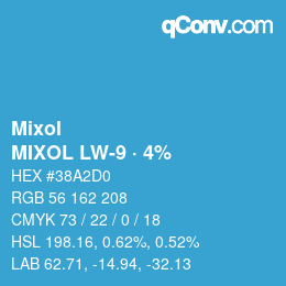 カラーコード: Mixol - MIXOL LW-9 · 4% | qconv.com