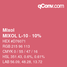 カラーコード: Mixol - MIXOL L-10 · 10% | qconv.com