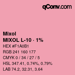 カラーコード: Mixol - MIXOL L-10 · 1% | qconv.com