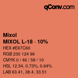 カラーコード: Mixol - MIXOL L-18 · 10% | qconv.com