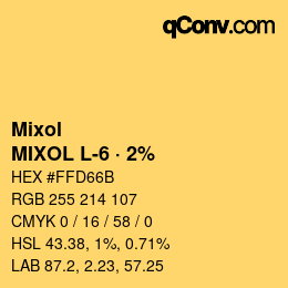 Code couleur: Mixol - MIXOL L-6 · 2% | qconv.com