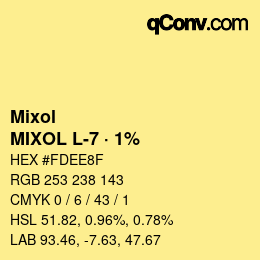 カラーコード: Mixol - MIXOL L-7 · 1% | qconv.com